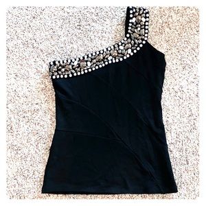 Off the shoulder black top